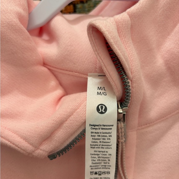LuLulemon Scuba Pink Half-Zip Hoodie - Picture 3 of 3
